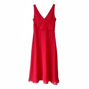 2000s jcrew red silk cocktail dress